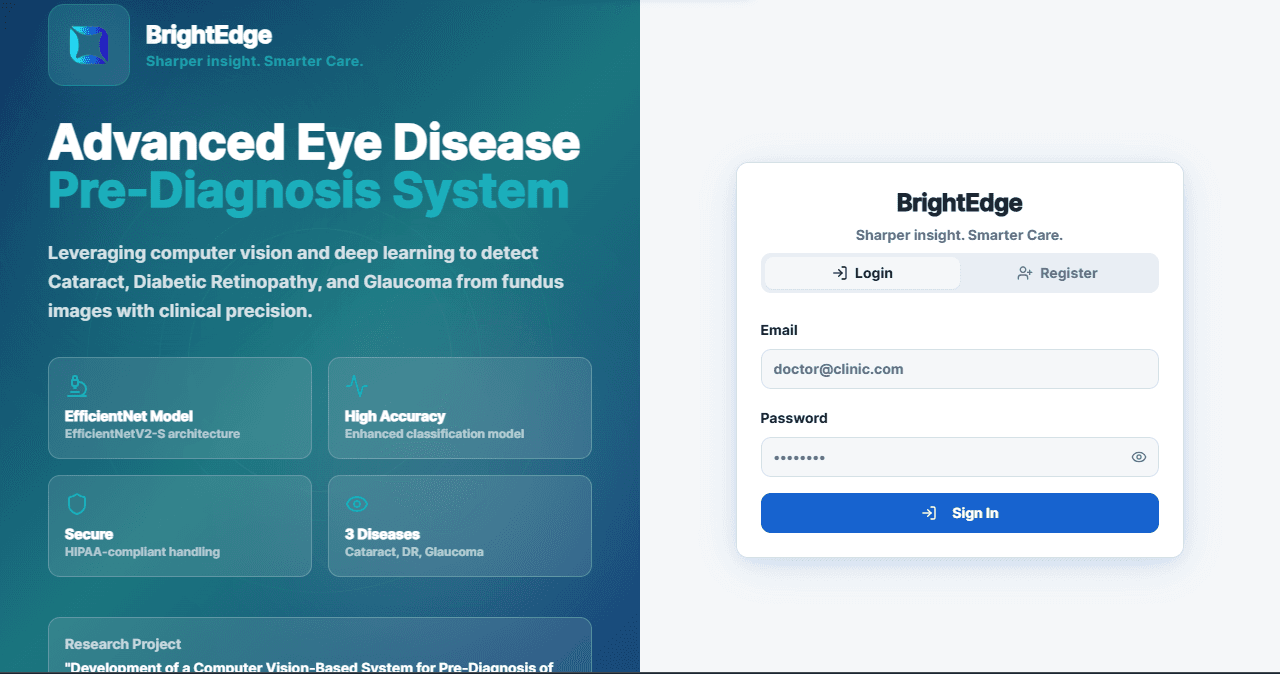BrightEdge eye disease pre-diagnosis system
