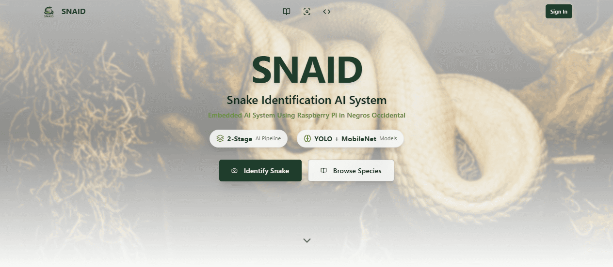 SNAID snake identification AI system